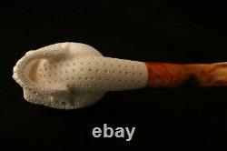 Skull Hand Carved Block Meerschaum Pipe in a fitted CASE 7731