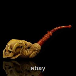 Skull In Claw Pipe Block Meerschaum-NEW Handmade W Fitted CASE#1015