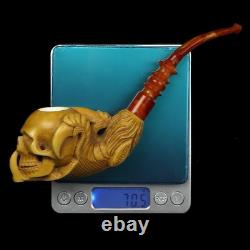 Skull In Claw Pipe Block Meerschaum-NEW Handmade W Fitted CASE#1015