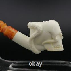 Skull Meerschaum Pipe, with Case, Block Meerschaum Pipe, Unique Meerschaum Pipes