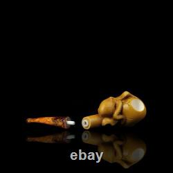 Skull & Octopus Pipe By Adnan New-block Meerschaum Handmade With Case#1401