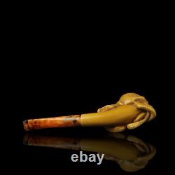 Skull & Octopus Pipe By Adnan New-block Meerschaum Handmade With Case#1401