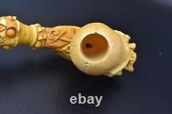 Skull Pipe BY SADIK YANIK Block Meerschaum Handmade From Turkey -NEW W CASE#1321