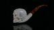 Skull Pipe Block Meerschaum-new Custom Fitted Case# 1575 Churchwarden Stem