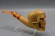 Skull Pipe By Ali Block Meerschaum-handmade New W Case#1741