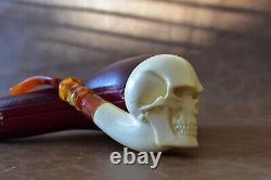 Skull Pipe By Kenan-new-block Meerschaum Handmade W Case#1002