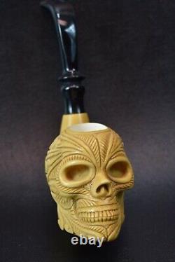 Skull Pipe By Kenan-new-block Meerschaum Handmade W Case&Tamper#480