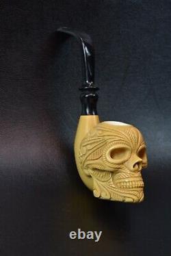 Skull Pipe By Kenan-new-block Meerschaum Handmade W Case&Tamper#480