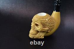 Skull Pipe By Kenan-new-block Meerschaum Handmade W Case&Tamper#480