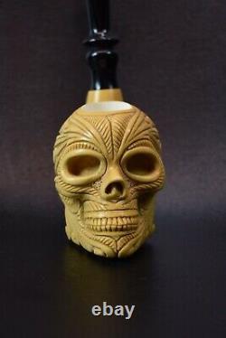 Skull Pipe By Kenan-new-block Meerschaum Handmade W Case&Tamper#480