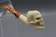 Skull Pipe New Block Meerschaum Handmade W Case#919