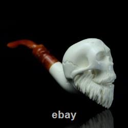 Skull Pipe W Beard By ALI New-block Meerschaum Handmade With Case#98
