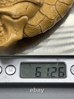 Skull Pipe W Wings Block Meerschaum-NEW HANDMADE W CASE#1594