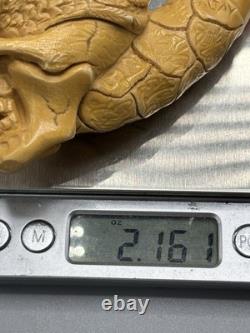 Skull Pipe W Wings Block Meerschaum-NEW HANDMADE W CASE#1594
