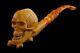 Skull W Bones Pipe Block Meerschaum-new Handmade W Case#1372