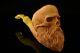 Skull With Beard Block Meerschaum Pipe By Kenan With Case 12157