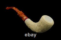 Slim Horn Vineyard Pipe By H EGE New Block Meerschaum Handmade W Case#93