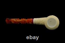 Slim Horn Vineyard Pipe By H EGE New Block Meerschaum Handmade W Case#93