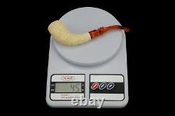 Slim Horn Vineyard Pipe By H EGE New Block Meerschaum Handmade W Case#93