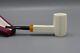 Slim Poker Pipe Block Meerschaum-new-hand Carved W Case#123