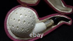 Small Size Golf Ball Meerschaum Pipe Handcarved From Block Meerschaum By Adnan