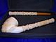 Smoked Block Meerschaum Sultan Pipe 22 Inches Long Lots Of Detailed Carving