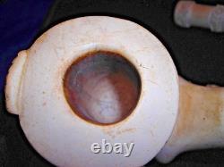 Smoked Block Meerschaum Sultan Pipe 22 Inches Long Lots Of Detailed Carving