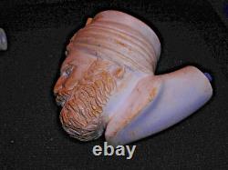 Smoked Block Meerschaum Sultan Pipe 22 Inches Long Lots Of Detailed Carving