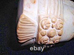 Smoked Block Meerschaum Sultan Pipe 22 Inches Long Lots Of Detailed Carving