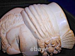 Smoked Block Meerschaum Sultan Pipe 22 Inches Long Lots Of Detailed Carving