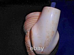 Smoked Block Meerschaum Sultan Pipe 22 Inches Long Lots Of Detailed Carving