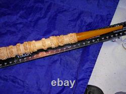 Smoked Block Meerschaum Sultan Pipe 22 Inches Long Lots Of Detailed Carving