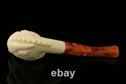 Smoky Mouth Dragon Block Meerschaum Pipe with custom CASE 10848