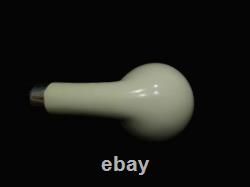 Smooth Apple Billiard Block Meerschaum pipe Acrylic 2 Silver Ring Big Bowl 6708