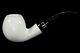 Smooth Apple Pipe W 925 Silver Block Meerschaum-new-hand Carved W Case#838