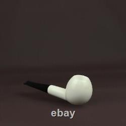 Smooth Apple Pipe new-block Meerschaum Handmade W Case#1724