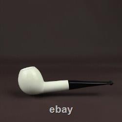 Smooth Apple Pipe new-block Meerschaum Handmade W Case#1724