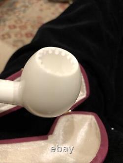 Smooth Apple Pipe new-block Meerschaum Handmade W Case#1725