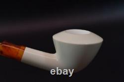 Smooth Bent Dublin Pipe By Tekin-new-block Meerschaum Handmade W Case#1351