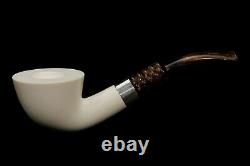 Smooth Bent Dublin Pipe By Tekin-new-block Meerschaum Handmade W Case#1466