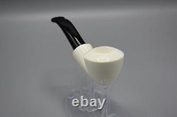 Smooth Bent Dublin Pipe -new-block Meerschaum Handmade W Case#1021