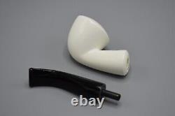 Smooth Bent Dublin Pipe -new-block Meerschaum Handmade W Case#1021