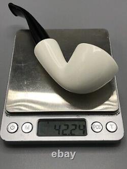 Smooth Bent Dublin Pipe -new-block Meerschaum Handmade W Case#1021