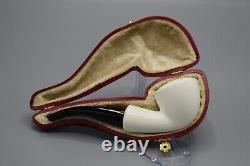 Smooth Bent Dublin Pipe -new-block Meerschaum Handmade W Case#1021