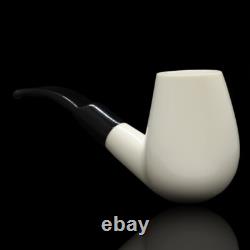 Smooth Bent Egg Pipe BLOCK MEERSCHAUM-NEW-HAND CARVED W Case&Tamper #1108