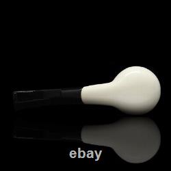 Smooth Bent Egg Pipe BLOCK MEERSCHAUM-NEW-HAND CARVED W Case&Tamper #1108