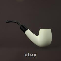 Smooth Bent Pipe 9 MM Filter BLOCK MEERSCHAUM-NEW-HANDCARVED Case#1182 W Tamper
