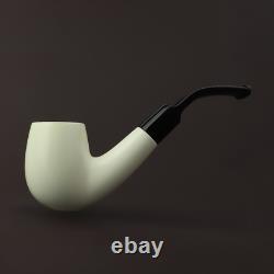 Smooth Bent Pipe 9 MM Filter BLOCK MEERSCHAUM-NEW-HANDCARVED Case#1182 W Tamper