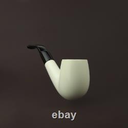 Smooth Bent Pipe 9 MM Filter BLOCK MEERSCHAUM-NEW-HANDCARVED Case#1182 W Tamper