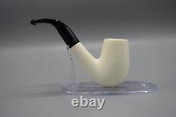 Smooth Bent Pipe 9 MM Filter BLOCK MEERSCHAUM-NEW-HANDCARVED Case#201 W Tamper